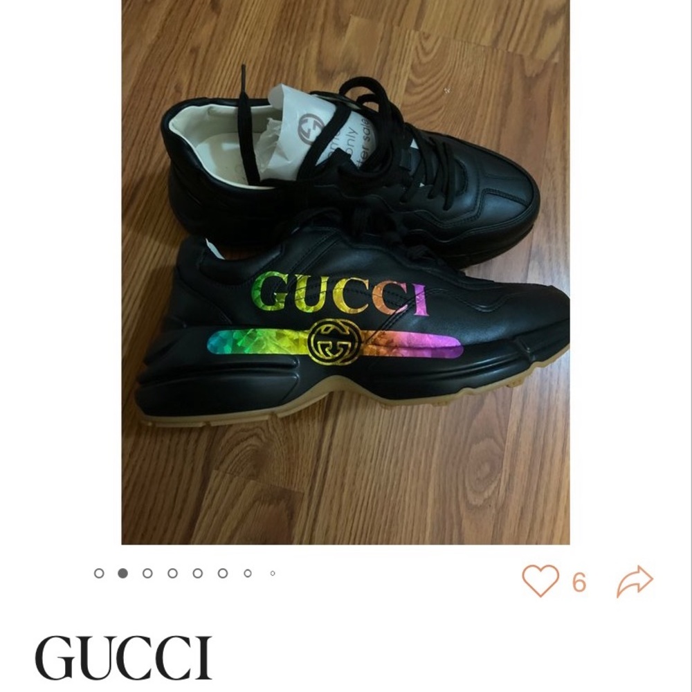 Gucci rhyton leather trainers